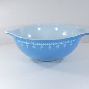 Vintage Pyrex Blue Snowflake 4 Qt. Large Bowl Garland #444
